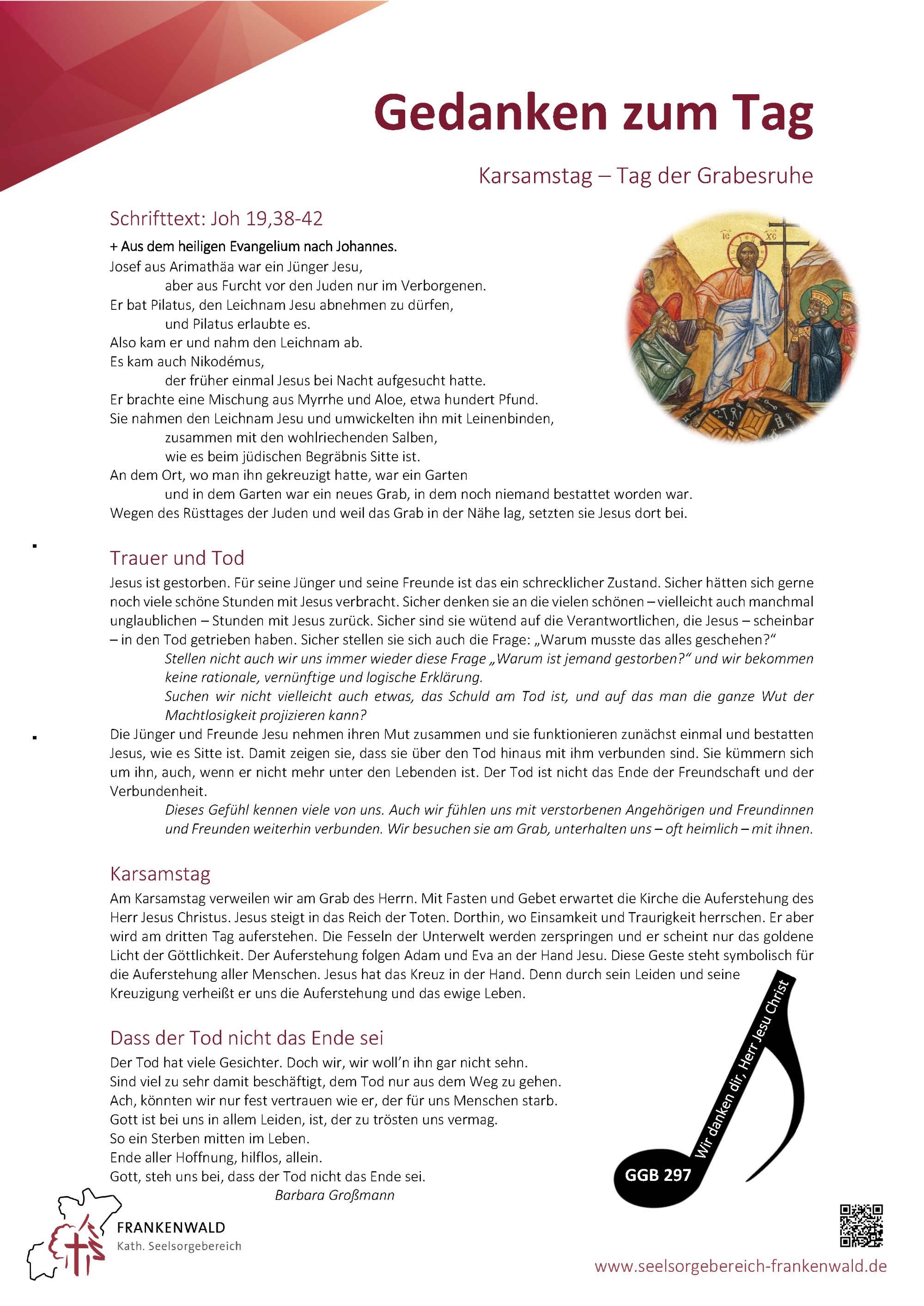 Karwoche - Karsamstag