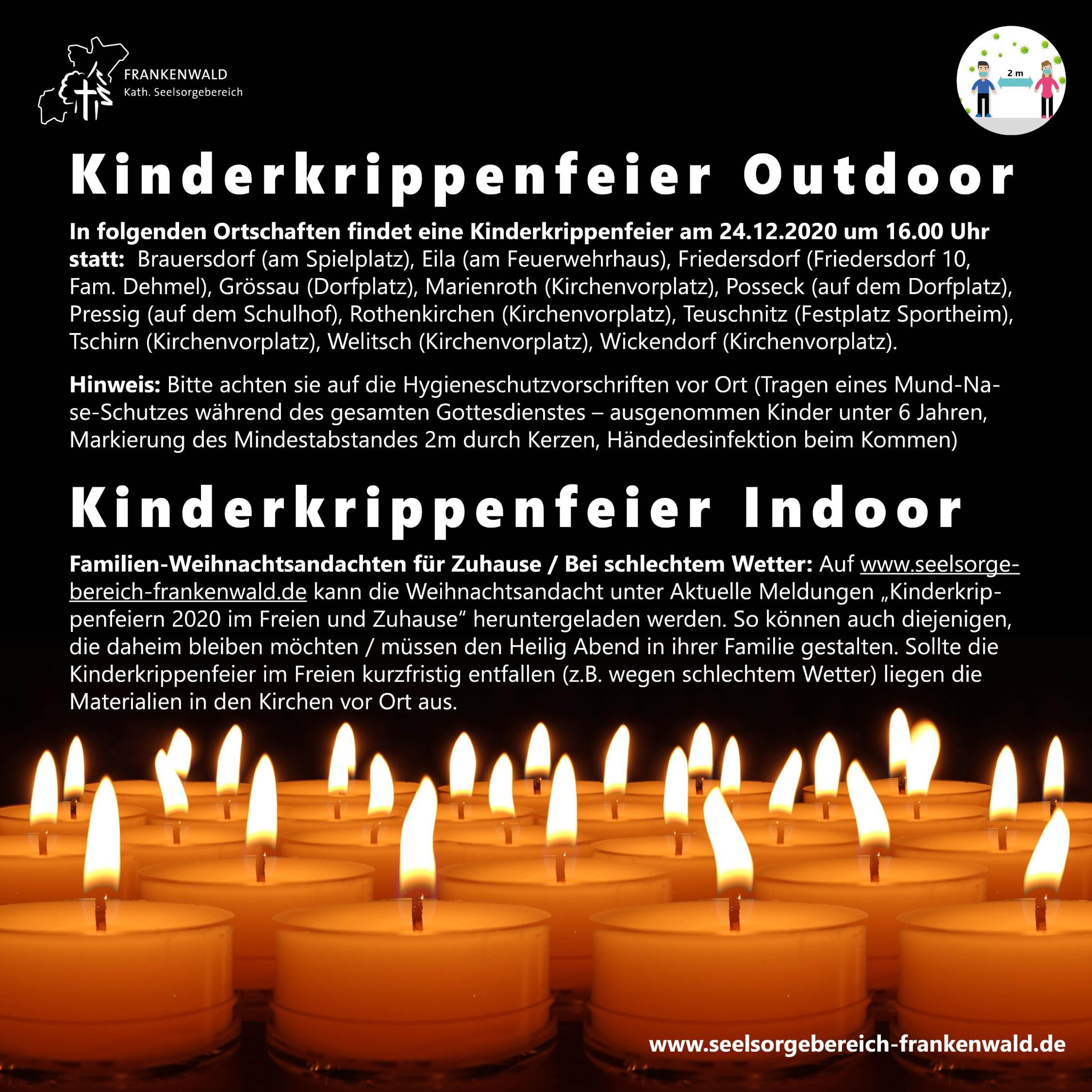 Kinderkrippenfeier 2020 Zusatzinfos