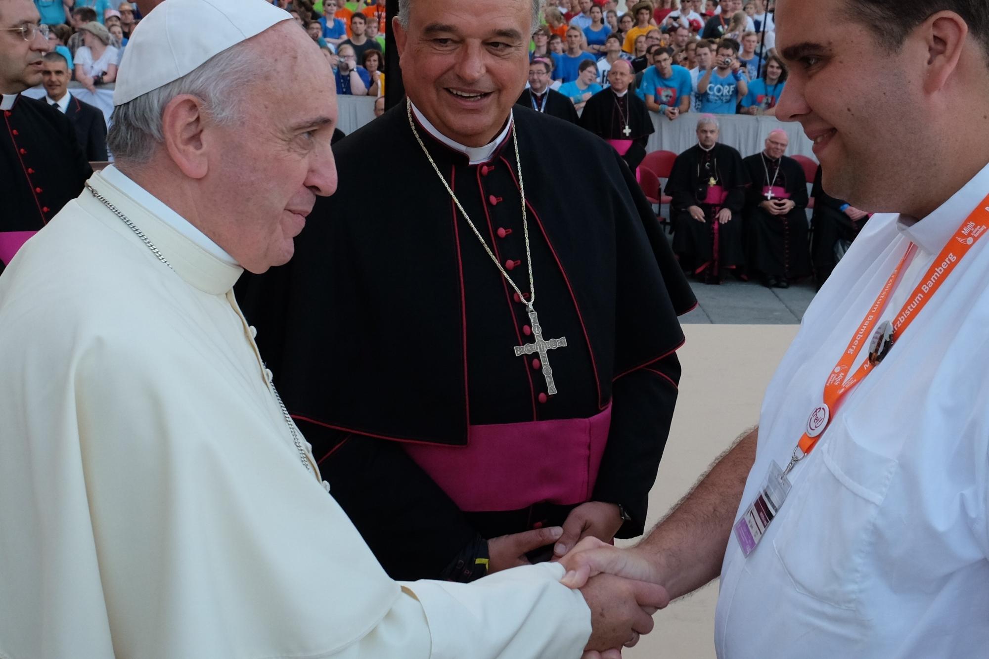 Pfarrer Pötzl bei der Papstaudienz in Rom