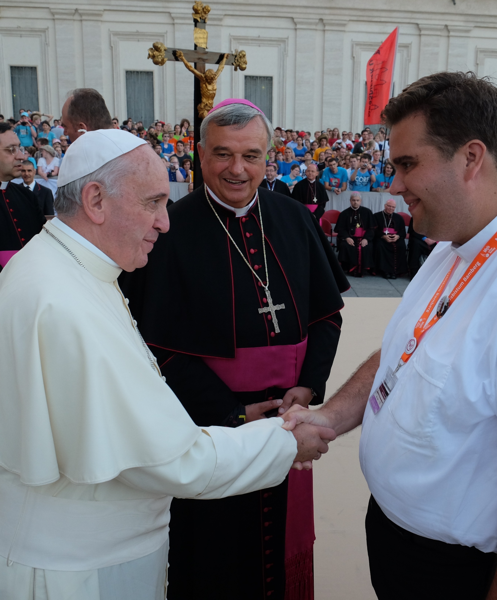 Pfarrer Pötzl bei der Papstaudienz in Rom